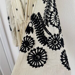 Free People Ivory Top with Black Detailing